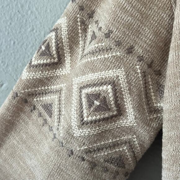 Miss Me Beige Button Up Cardigan Women’s Size M Western Country Aztec - Picture 2 of 5